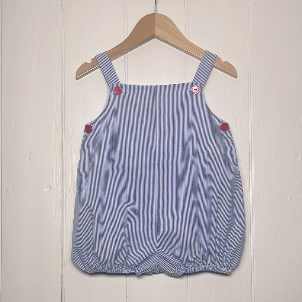 POSH TOTS LULLABY SET VGUC Boys Classic Striped Bubble Romper